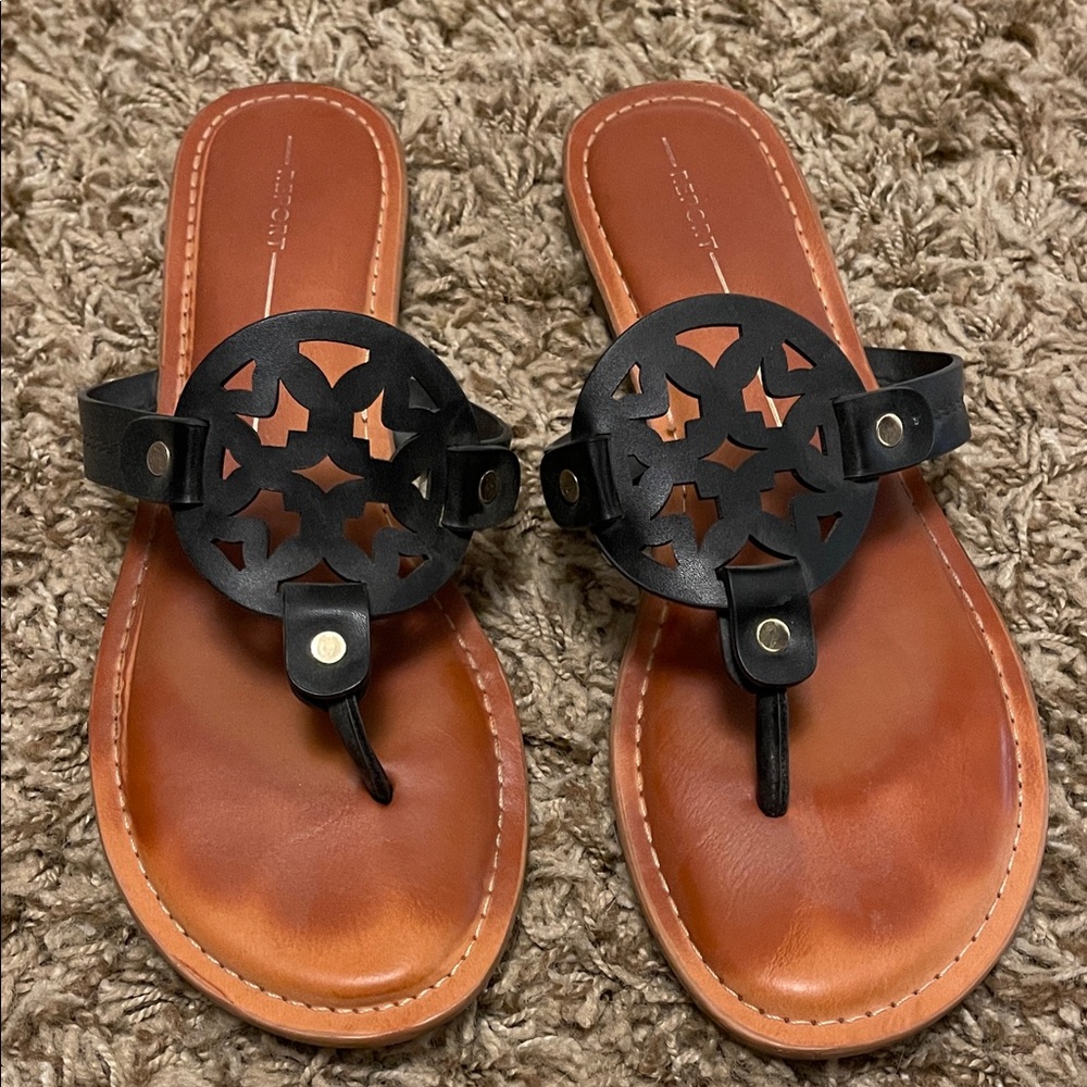 Report Black and Brown Sandals